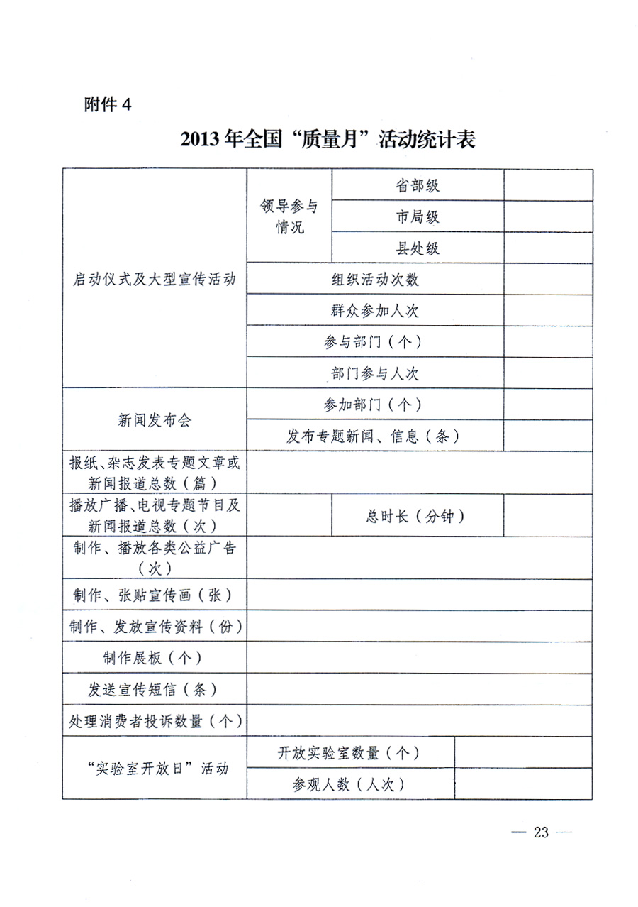 国家质量监督检验检疫总局、中共中央宣传部等单位《关于开展2013年全国“质量月”活动的通知》