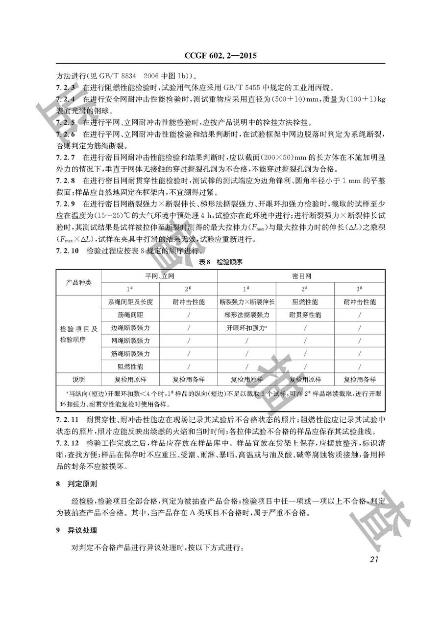 安全网产品质量监督抽查实施规范